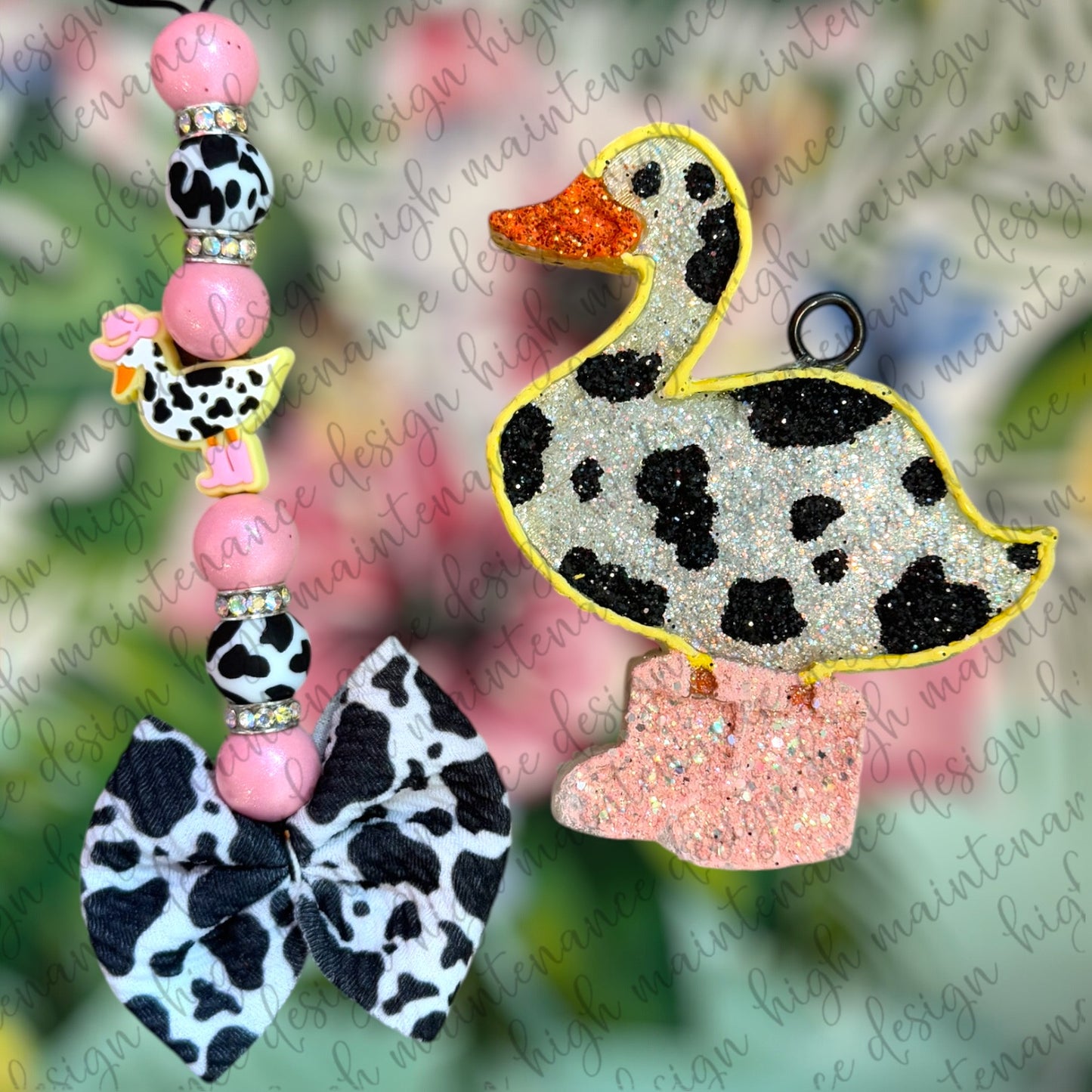 Western Duck Freshie & Freshie Hanger (Pink Chiffon)