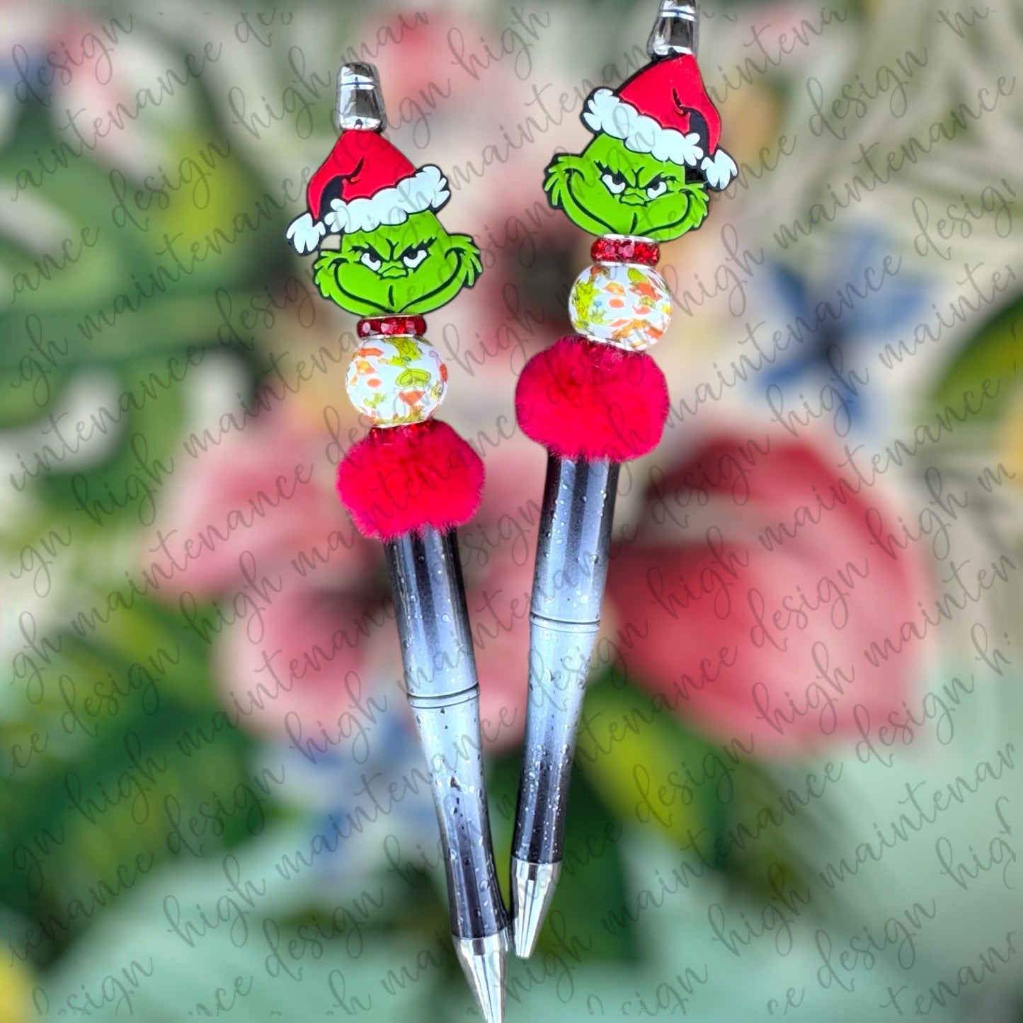 Grinch Christmas Beaded Pens