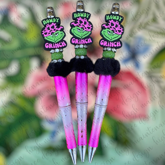 Howdy Grinch Christmas Pens