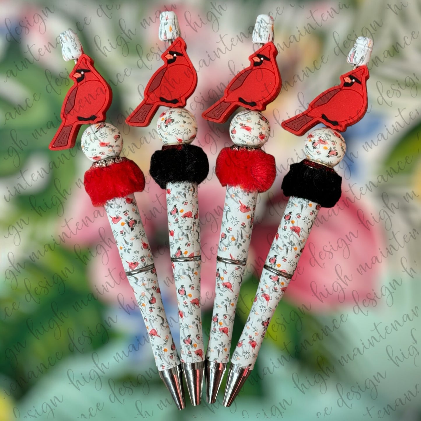 Cardinal Beaded Pens