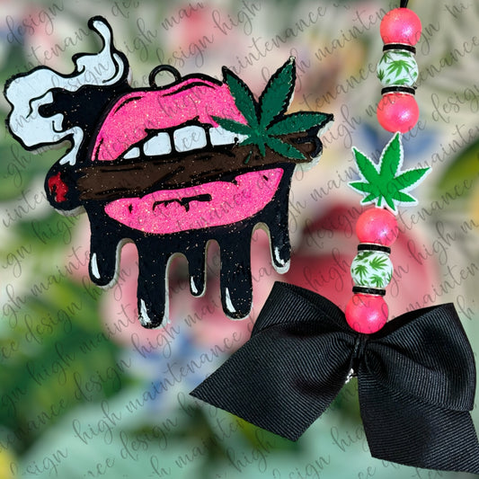 “Puff Puff Pass” Mary Jane Freshie & Freshie Hanger (Leather)