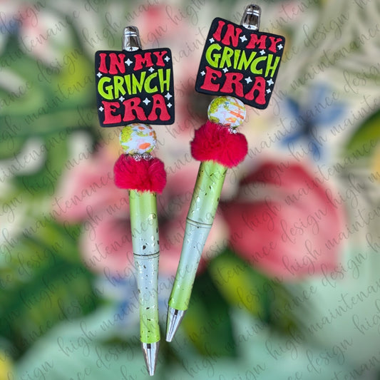 “In My Grinch Era” Christmas Beaded Pens